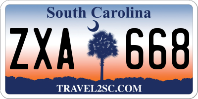 SC license plate ZXA668