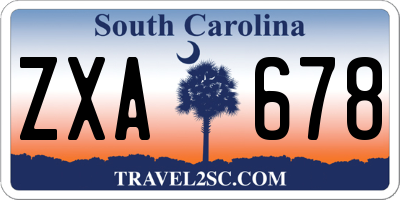 SC license plate ZXA678