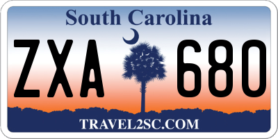 SC license plate ZXA680