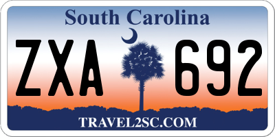 SC license plate ZXA692