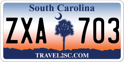 SC license plate ZXA703