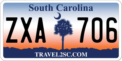 SC license plate ZXA706