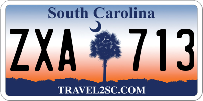 SC license plate ZXA713