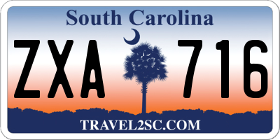 SC license plate ZXA716