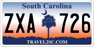 SC license plate ZXA726