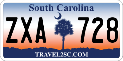 SC license plate ZXA728