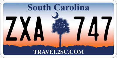 SC license plate ZXA747