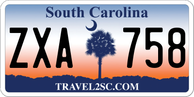 SC license plate ZXA758