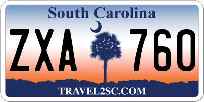 SC license plate ZXA760