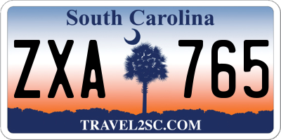 SC license plate ZXA765