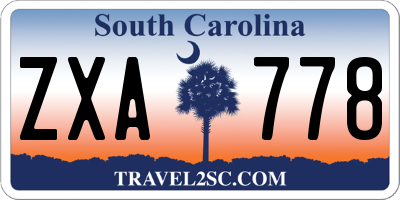 SC license plate ZXA778