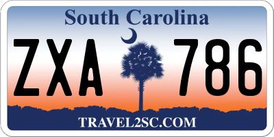 SC license plate ZXA786