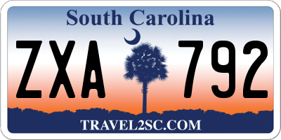 SC license plate ZXA792