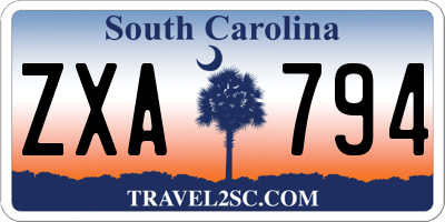 SC license plate ZXA794