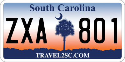 SC license plate ZXA801