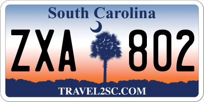 SC license plate ZXA802