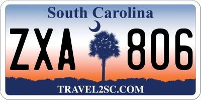 SC license plate ZXA806