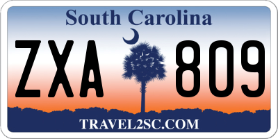 SC license plate ZXA809