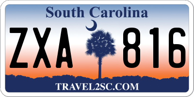 SC license plate ZXA816