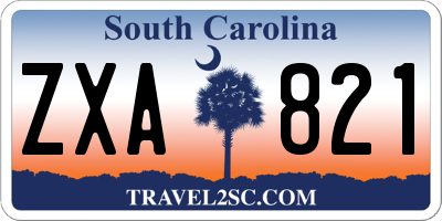SC license plate ZXA821