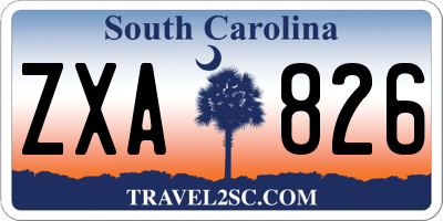 SC license plate ZXA826