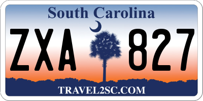SC license plate ZXA827