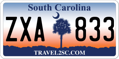 SC license plate ZXA833