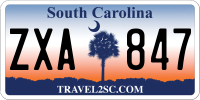 SC license plate ZXA847
