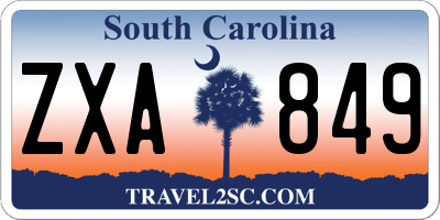 SC license plate ZXA849