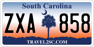 SC license plate ZXA858