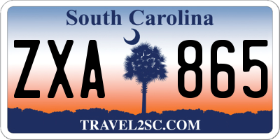 SC license plate ZXA865