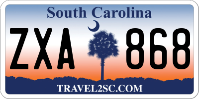 SC license plate ZXA868
