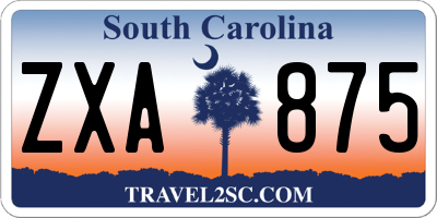SC license plate ZXA875