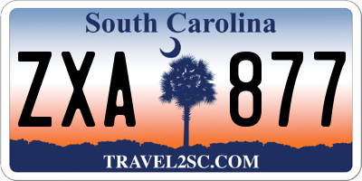 SC license plate ZXA877
