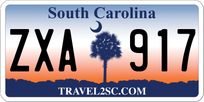 SC license plate ZXA917
