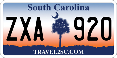 SC license plate ZXA920