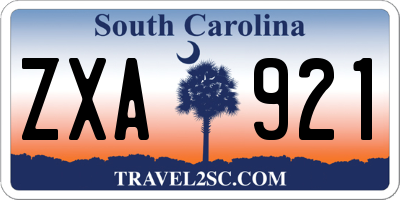 SC license plate ZXA921