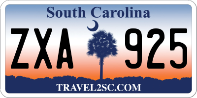 SC license plate ZXA925