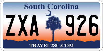 SC license plate ZXA926