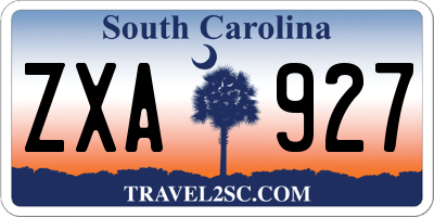SC license plate ZXA927