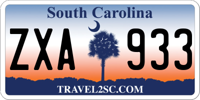 SC license plate ZXA933