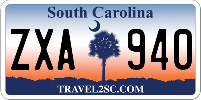 SC license plate ZXA940