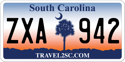 SC license plate ZXA942