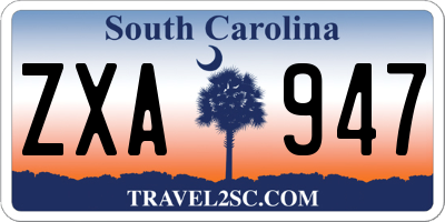 SC license plate ZXA947