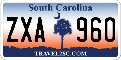 SC license plate ZXA960