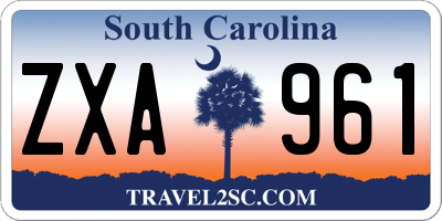 SC license plate ZXA961