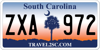 SC license plate ZXA972