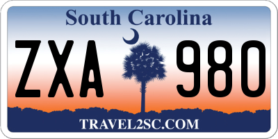 SC license plate ZXA980