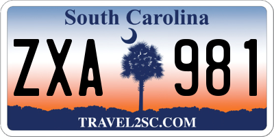 SC license plate ZXA981