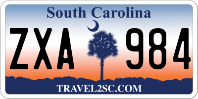SC license plate ZXA984